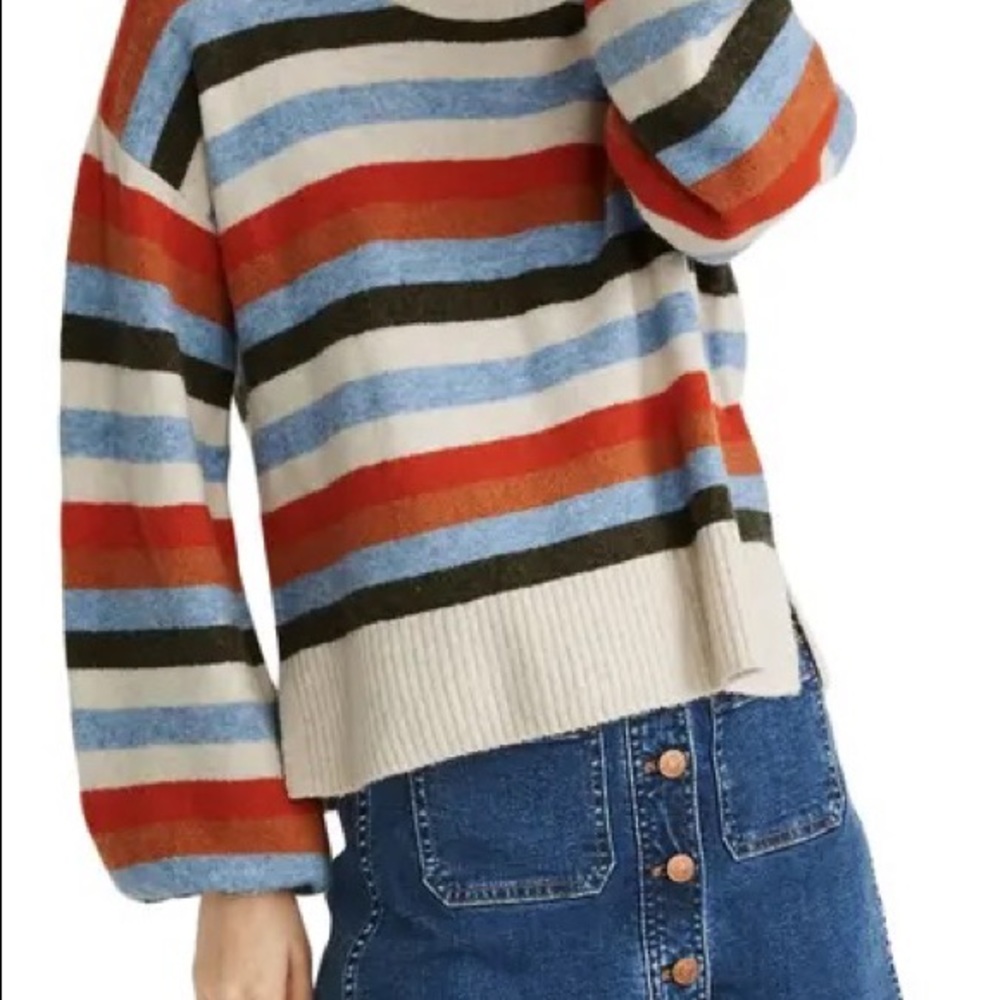 Payton Coziest Yarn Striped Pullover In Heather Raindrop